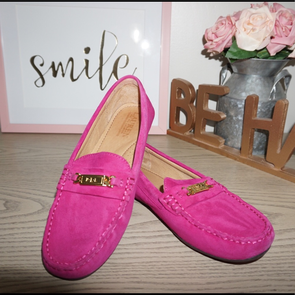 Lauren Ralph Lauren Pink Suede Loafers